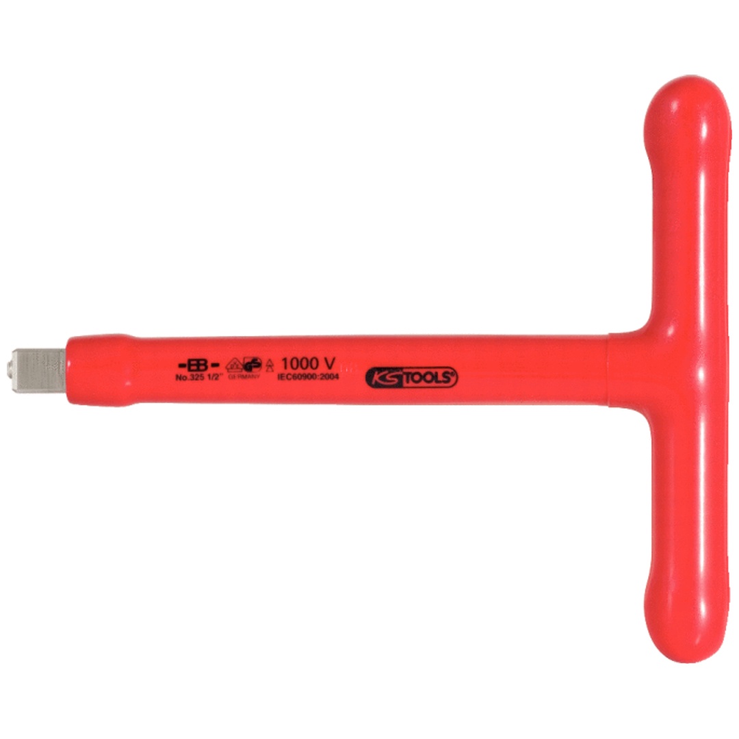 KS Tools 1/2 T-Griff-Aufsteckschlüssel mit Schutzisolierung und Schraubenarretierung, 200 mm