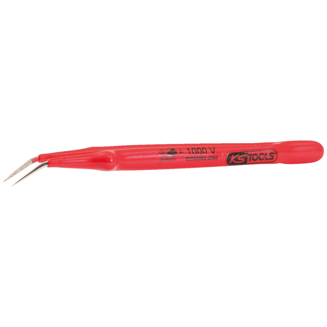 KS Tools Pinzette mit Schutzisolierung, gebogen, 11,5 mm