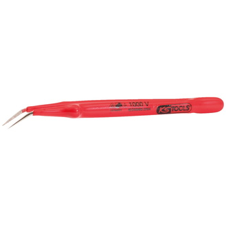 KS Tools Pinzette mit Schutzisolierung, gebogen, 11,5 mm