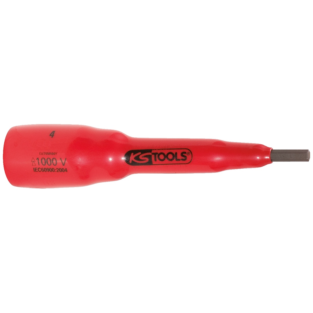 KS Tools 3/8 Bit-Stecknuss mit Schutzisolierung für Innensechskant-Schrauben, 5 mm,180 mm lang