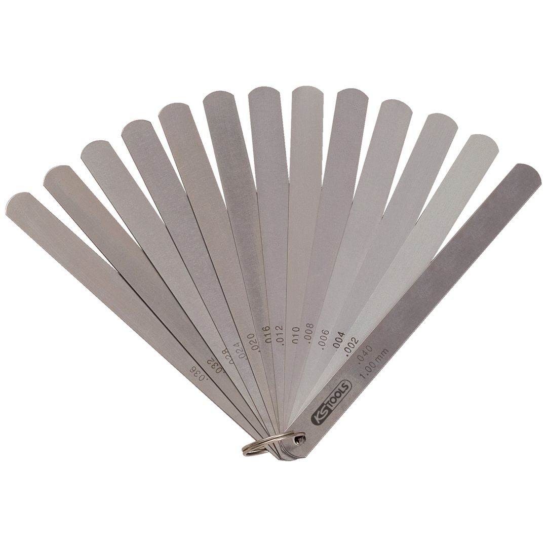 KS Tools Kolbenspiellehre, 8 Blatt, 0,05-0,5 mm, 150 mm lang