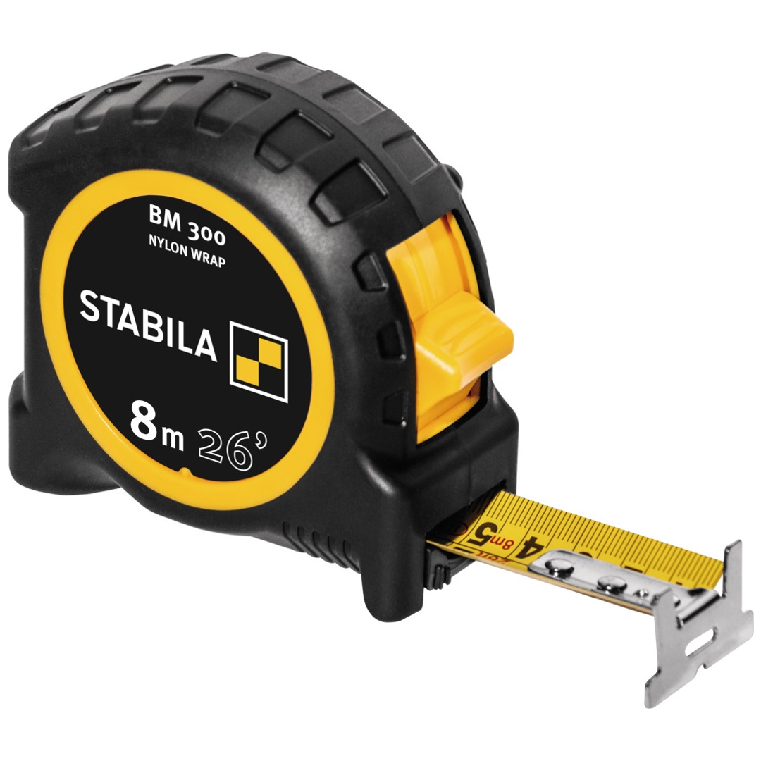 Stabila Taschenbandmaß BM 300, 8 m (26), c m / inch-Skala