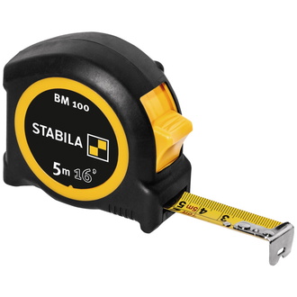 Stabila Taschenbandmaß BM 100, 5 m (16'), c m / inch Skala