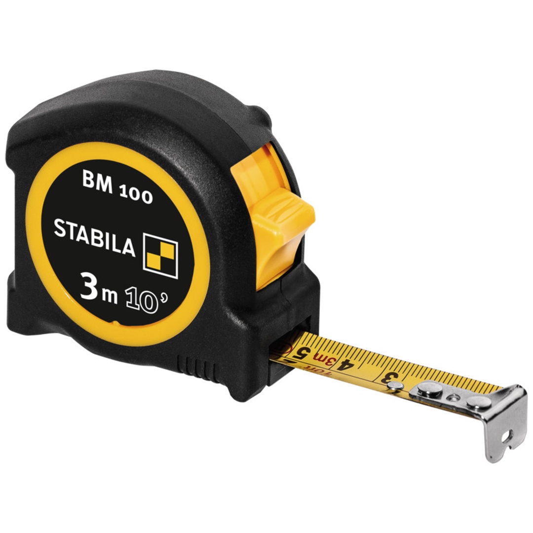 Stabila Taschenbandmaß BM 100, 3 m (10), c m / inch Skala