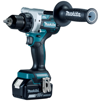 Makita Akku-Bohrschrauber DDF486RTJ, 18 V, incl. 2x Akku LXT 5 Ah, Schnellladegerät, Zubehör, MAKPAC