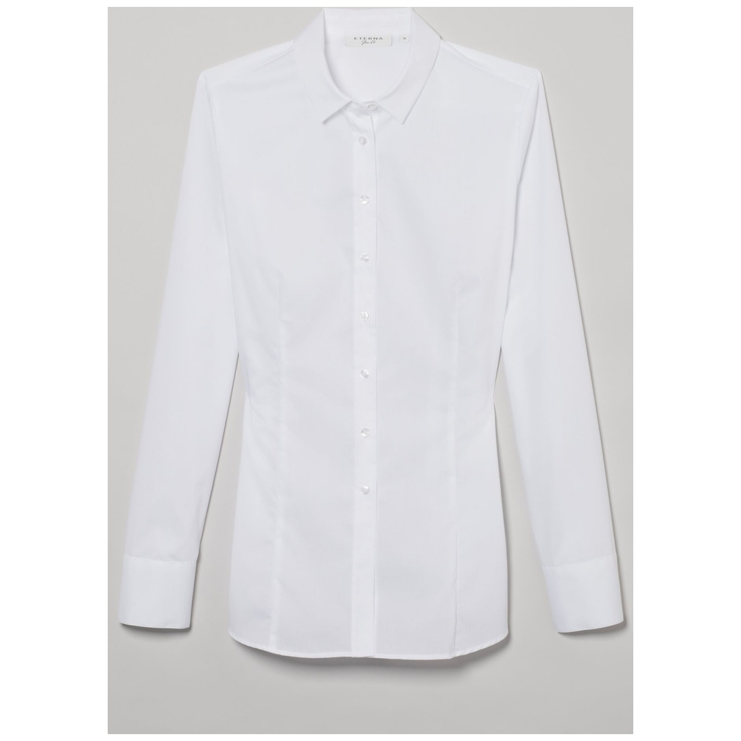 Eterna Damen Bluse Slim Fit 1/1 Arm 5385-00-DY07 Gr. 38 weiß