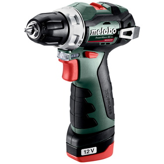 Metabo Akku-Bohrschrauber PowerMaxx BS BL, Kunststoffkoffer, 12V 2x2Ah Li-Power + LC 40