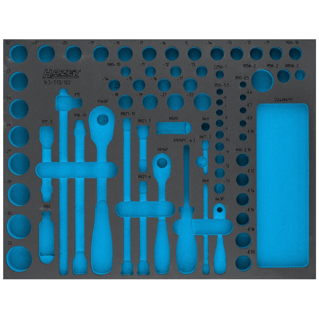 Hazet 2-Komponenten Weichschaumeinlage 163-513L, (LxB) 519 x 392 mm