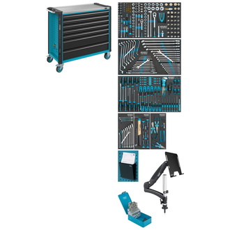 Hazet Werkstattwagen Assistent, Schubladen, flach: 5 x 81 x 870 x 398 mm, Schubladen, hoch: 2 x 166 x 870 x 398 mm, Anzahl Werkzeuge: 342, Art.Nr. 179