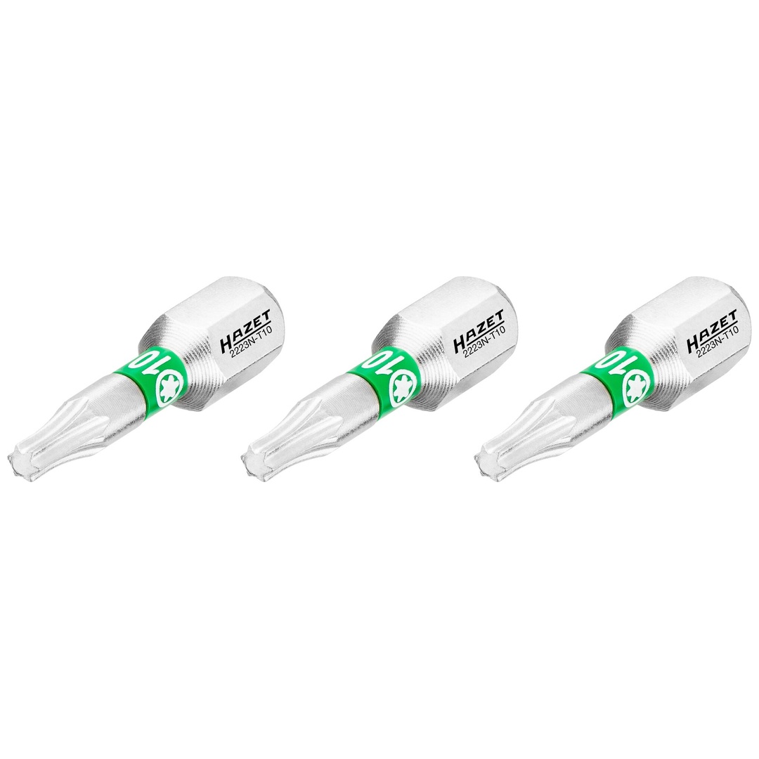 Hazet Bit 1/4 (6,3 mm) Sechskant massiv, Innen TX Profil, 3-tlg., SW T10