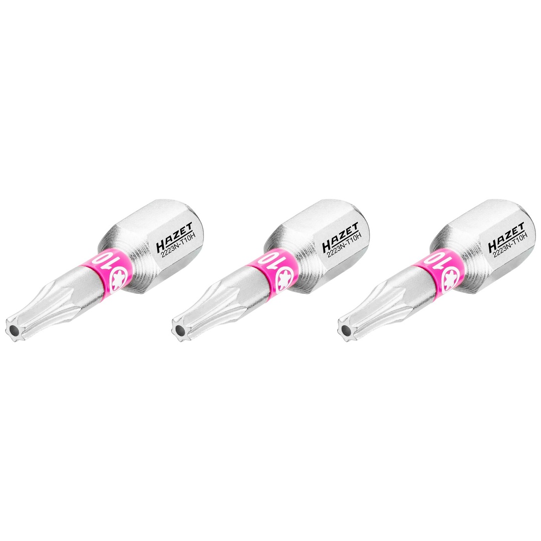 Hazet Bit 1/4 (6,3 mm) Sechskant massiv, Tamper Resistant TX Profil, 3-tlg., SW T10H
