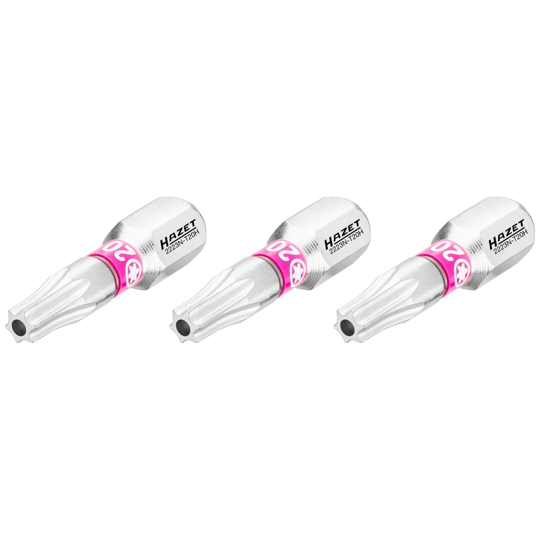 Hazet Bit 1/4 (6,3 mm) Sechskant massiv, Tamper Resistant TX Profil, 3-tlg., SW T20H
