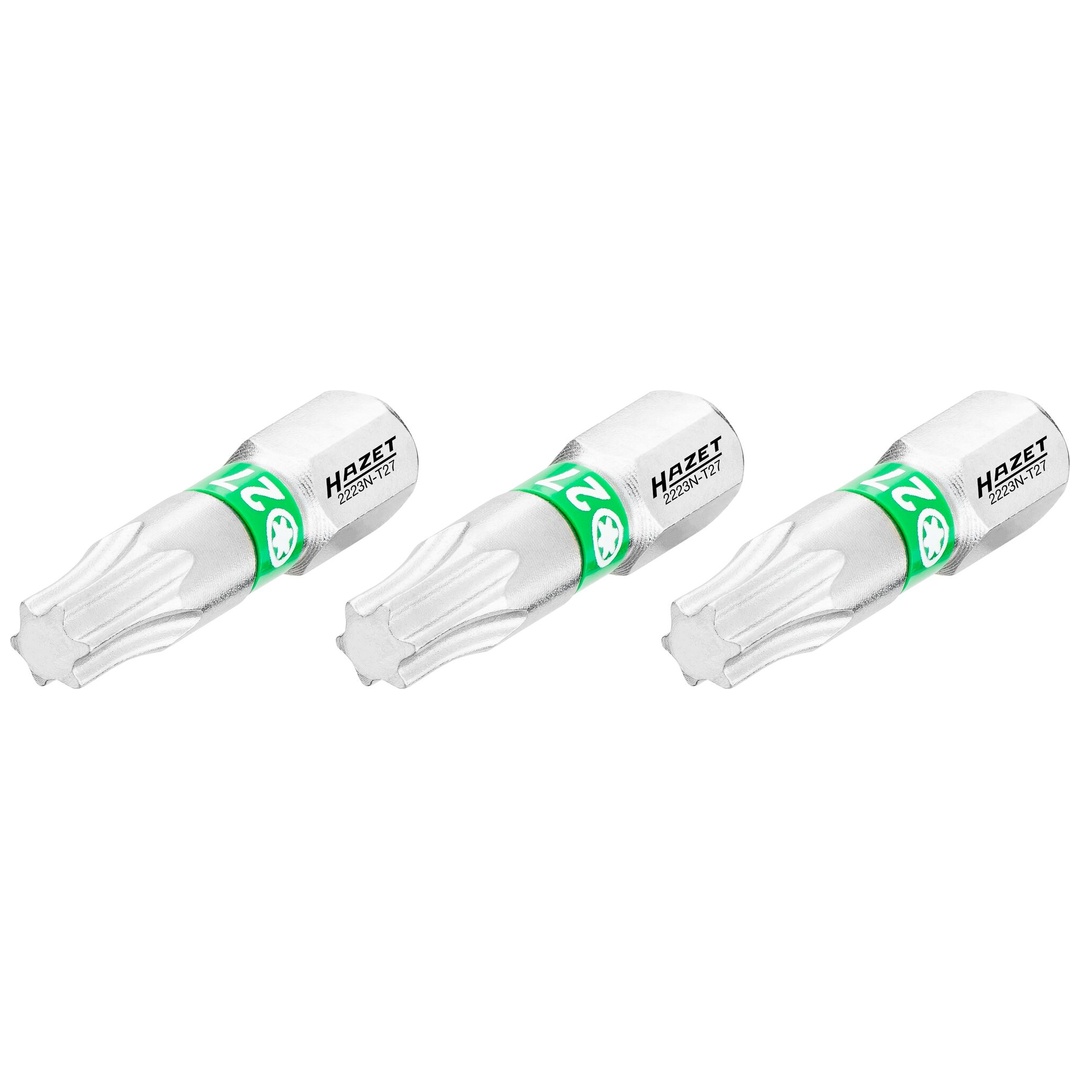 Hazet Bit 1/4 (6,3 mm) Sechskant massiv, Innen TX Profil, 3-tlg., SW T27