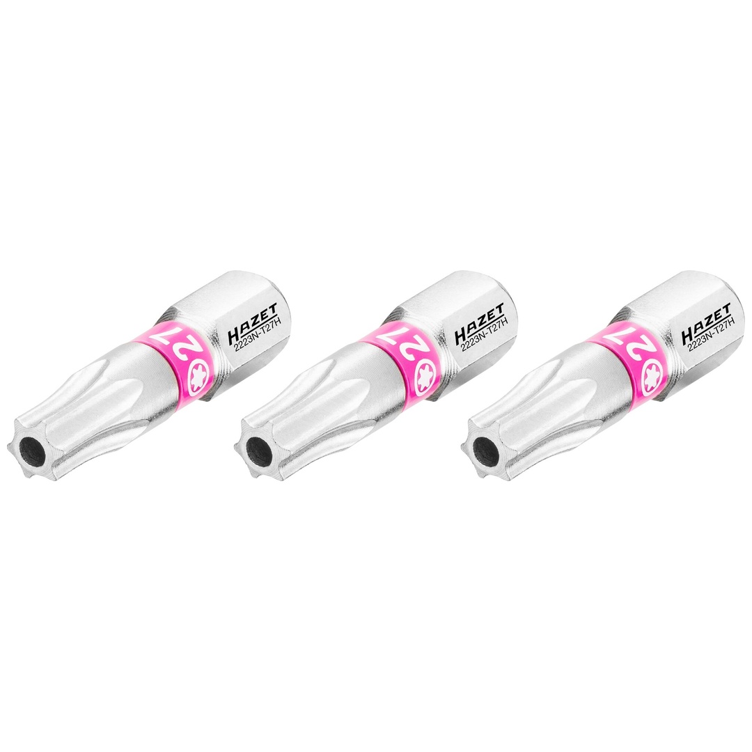 Hazet Bit 1/4 (6,3 mm) Sechskant massiv, Tamper Resistant TX Profil, 3-tlg., SW T27H