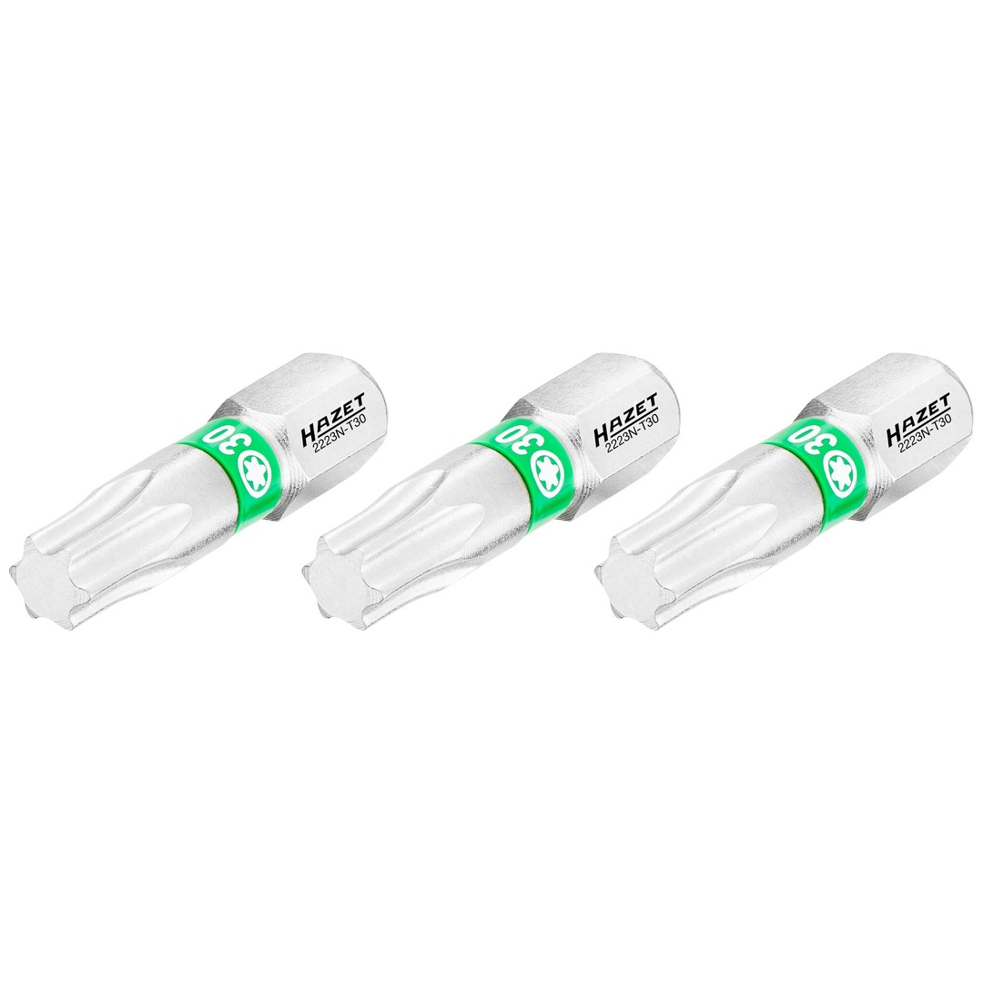 Hazet Bit 1/4 (6,3 mm) Sechskant massiv, Innen TX Profil, 3-tlg., SW T30