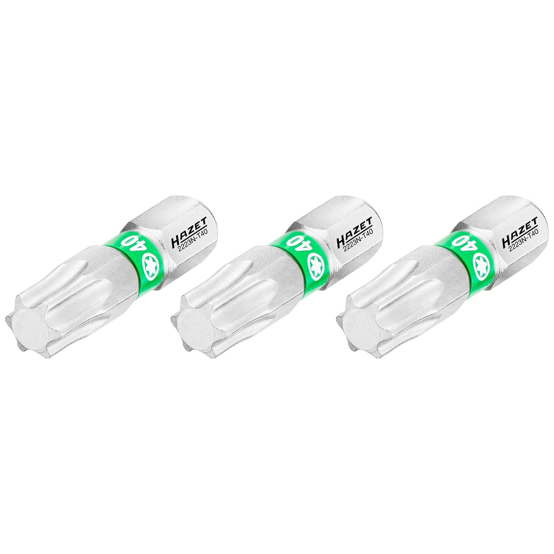 Hazet Bit 1/4 (6,3 mm) Sechskant massiv, Innen TX Profil, 3-tlg., SW T40