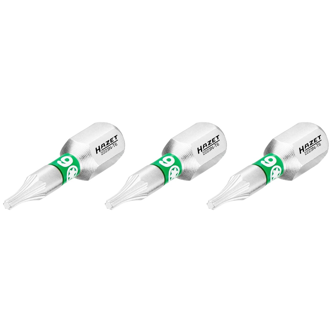 Hazet Bit 1/4 (6,3 mm) Sechskant massiv, Innen TX Profil, 3-tlg., SW T6
