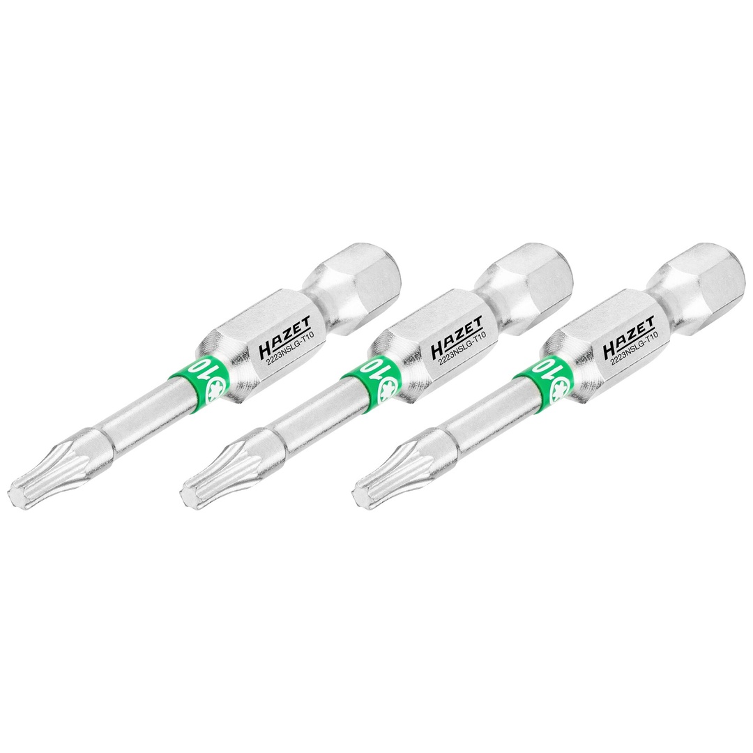 Hazet Bit 1/4 (6,3 mm) Sechskant massiv, Innen TX Profil, 3-tlg., SW T10