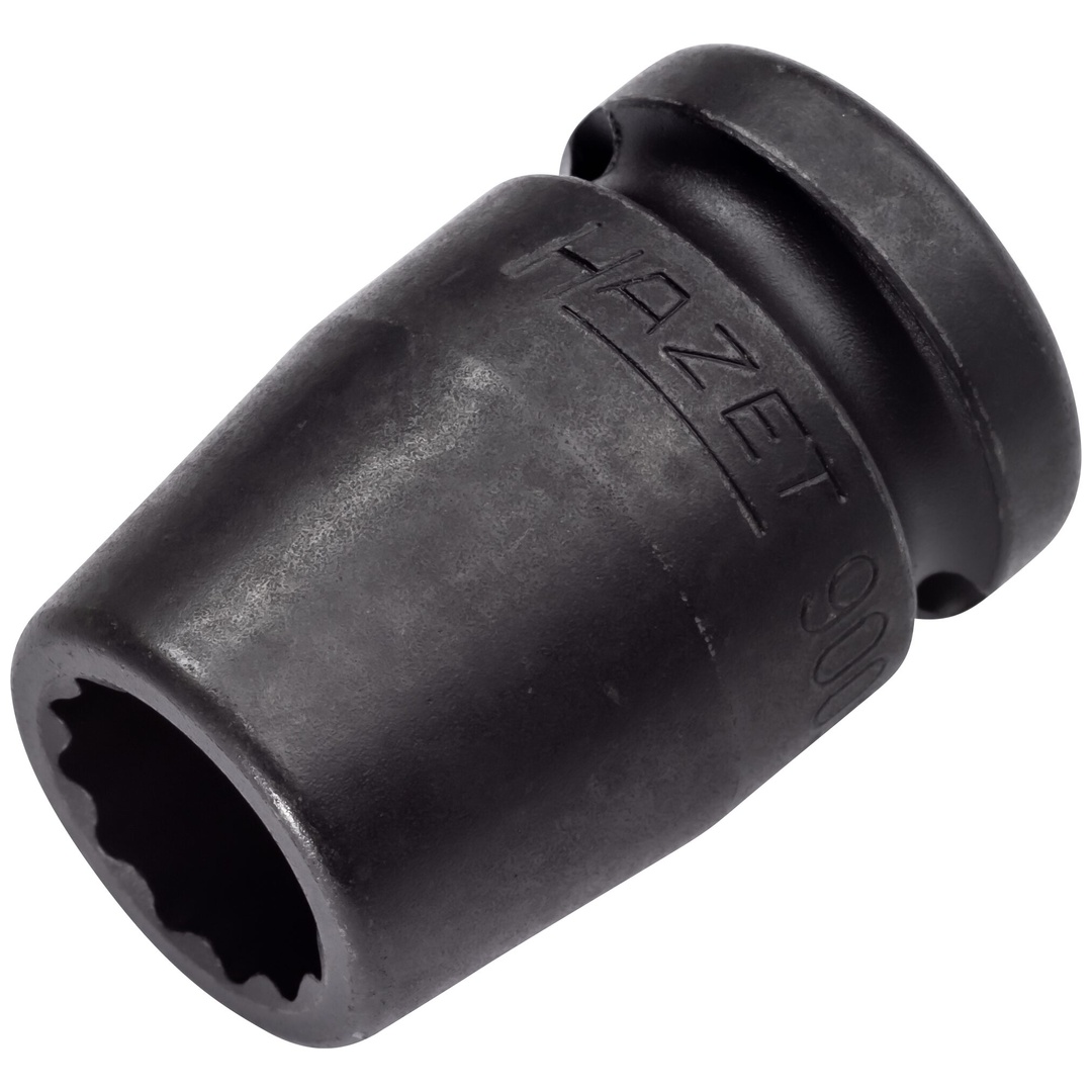 Hazet Schlag-Maschinenschrauber Steckschlüsseleinsatz 900SZ-13, 1/2 (12,5 mm) Vierkant hohl, Außen Doppelsechskant-Tractionsprofil, SW 13 mm
