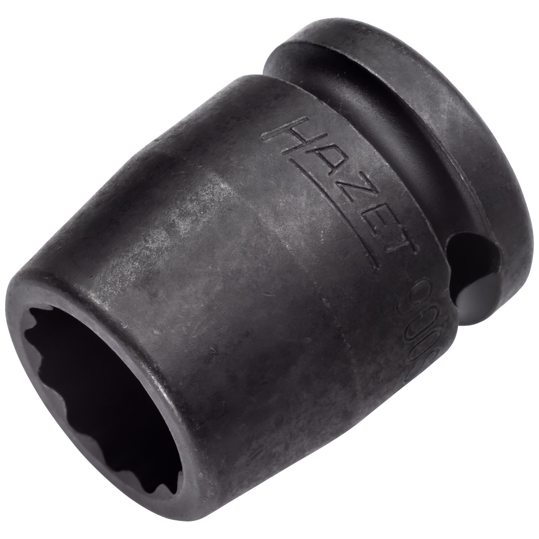 Hazet Schlag-Maschinenschrauber Steckschlüsseleinsatz 900SZ-17, 1/2 (12,5 mm) Vierkant hohl, Außen Doppelsechskant-Tractionsprofil, SW 17 mm
