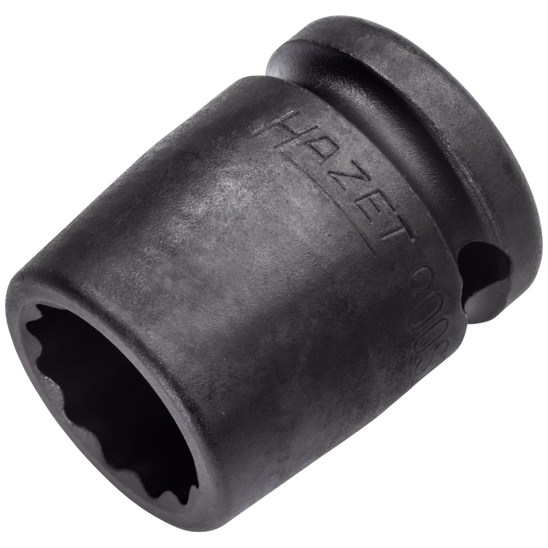 Hazet Schlag-Maschinenschrauber Steckschlüsseleinsatz 900SZ-18, 1/2 (12,5 mm) Vierkant hohl, Außen Doppelsechskant-Tractionsprofil, SW 18 mm