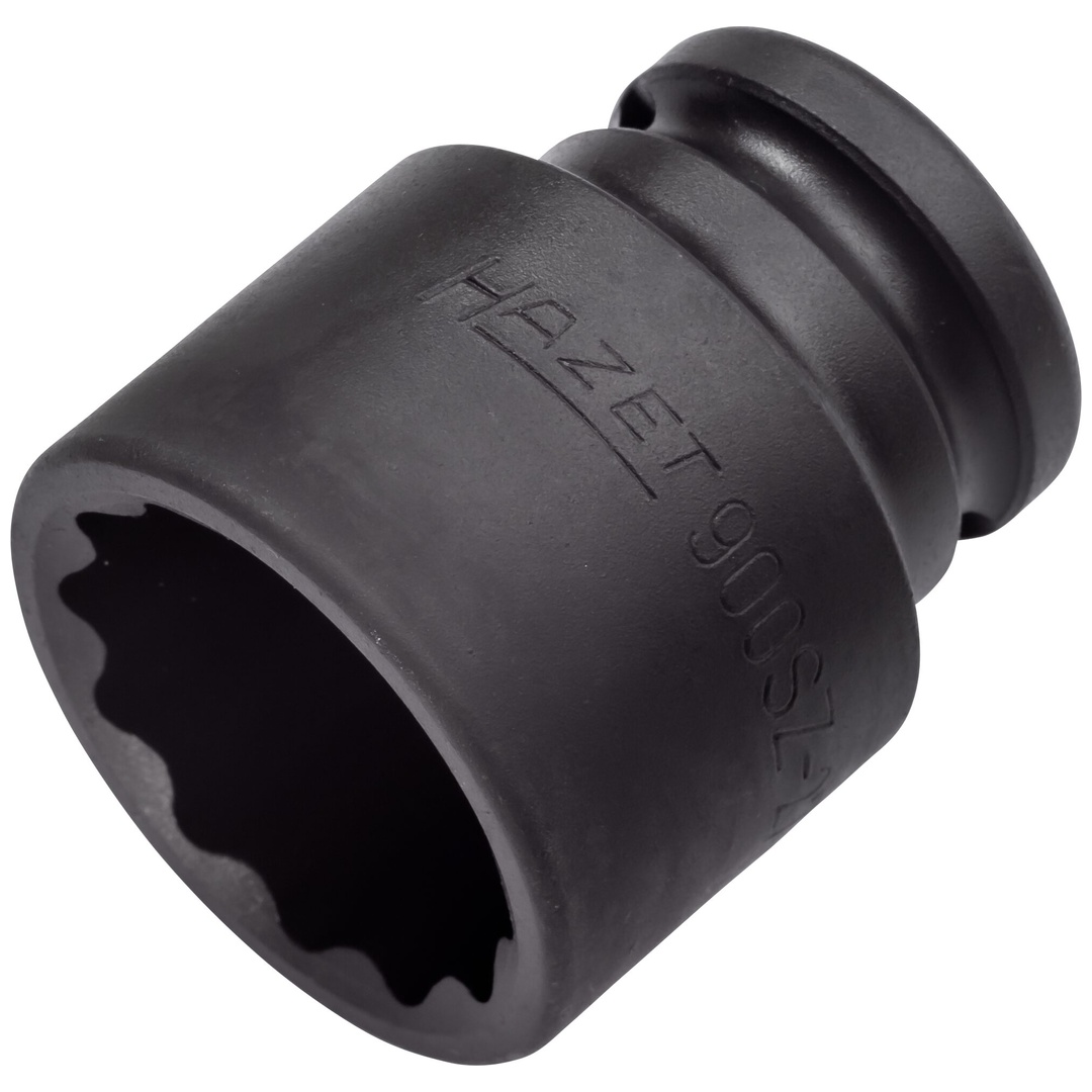 Hazet Schlag-Maschinenschrauber Steckschlüsseleinsatz 900SZ-27, 1/2 (12,5 mm) Vierkant hohl, Außen Doppelsechskant-Tractionsprofil, SW 27 mm
