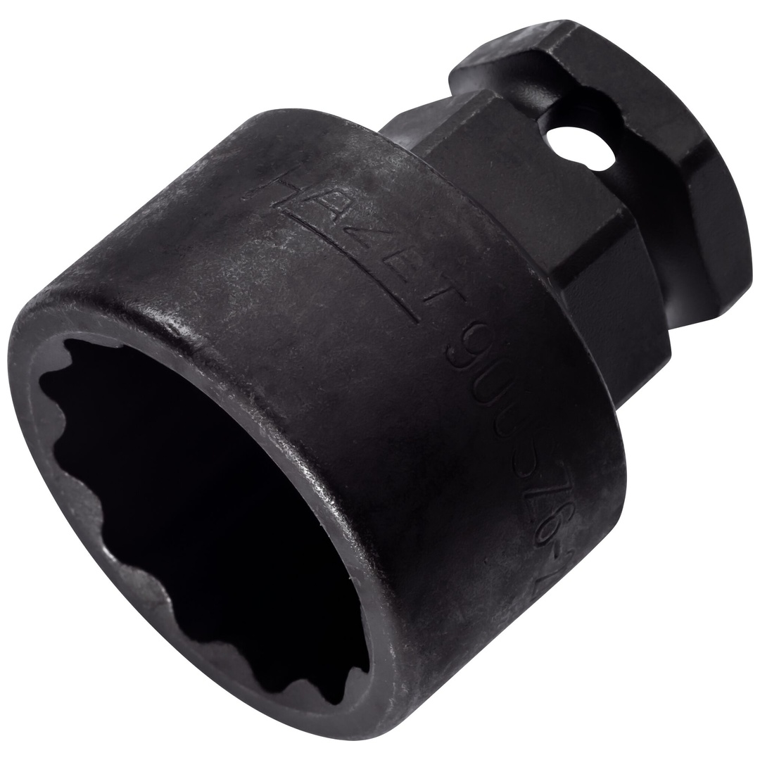 Hazet Schlag-Maschinenschrauber Steckschlüsseleinsatz 900SZ6-27, 1/2 (12,5 mm) Vierkant hohl, 24 mm Außen-Sechskant, Außen Doppelsechskant-Tractionsp