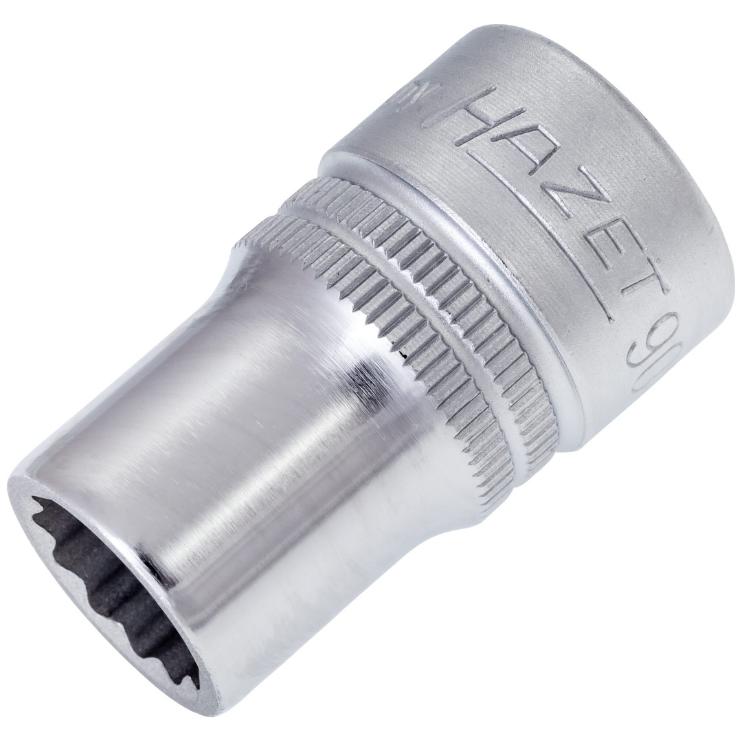 Hazet Steckschlüsseleinsatz 900Z-12, 1/2 (12,5 mm) Vierkant hohl, Außen Doppelsechskant-Tractionsprofil, SW 12 mm