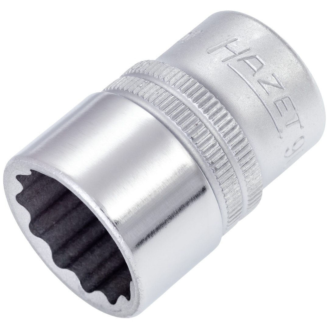Hazet Steckschlüsseleinsatz 900Z-19, 1/2 (12,5 mm) Vierkant hohl, Außen Doppelsechskant-Tractionsprofil, SW 19 mm