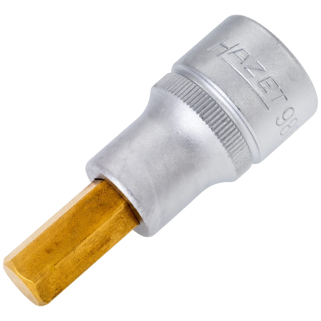 Hazet Schraubendreher-Steckschlüsseleinsatz 986-10, 1/2 (12,5 mm) Vierkant hohl, Innen Sechskant Profil, SW 10 mm