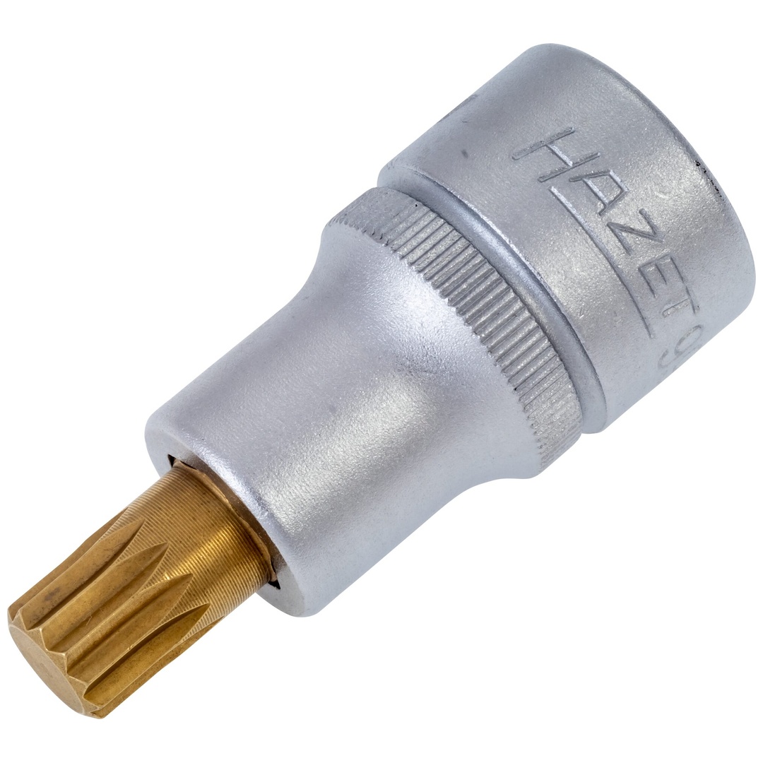 Hazet Schraubendreher-Steckschlüsseleinsatz 990-10, 1/2 (12,5 mm) Vierkant hohl, Innen Vielzahn Profil XZN, SW M10