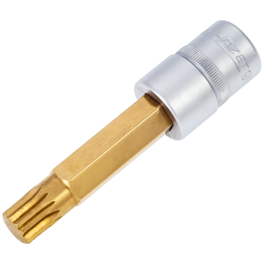 Hazet Schraubendreher-Steckschlüsseleinsatz 990LG-14, 1/2 (12,5 mm) Vierkant hohl, Innen Vielzahn Profil XZN, SW M14