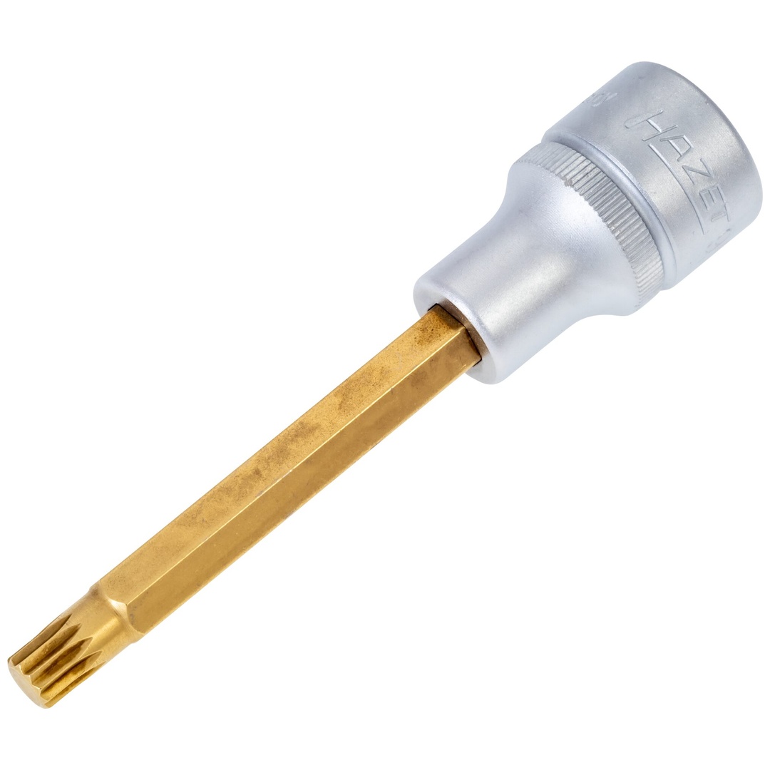 Hazet Schraubendreher-Steckschlüsseleinsatz 990LG-8, 1/2 (12,5 mm) Vierkant hohl, Innen Vielzahn Profil XZN, SW M8