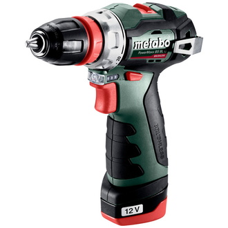 Metabo Akku-Bohrschrauber PowerMaxx BS BL Q, Kunststoffkoffer, 12V 2x2Ah Li-Power + LC 40