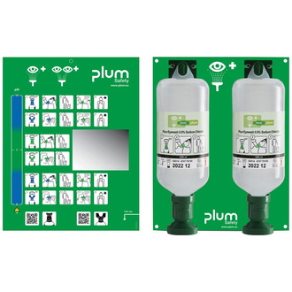 Plum Augenspülstation Maxi, 2 Flaschen, 1000ml, Natriumchloridlösung