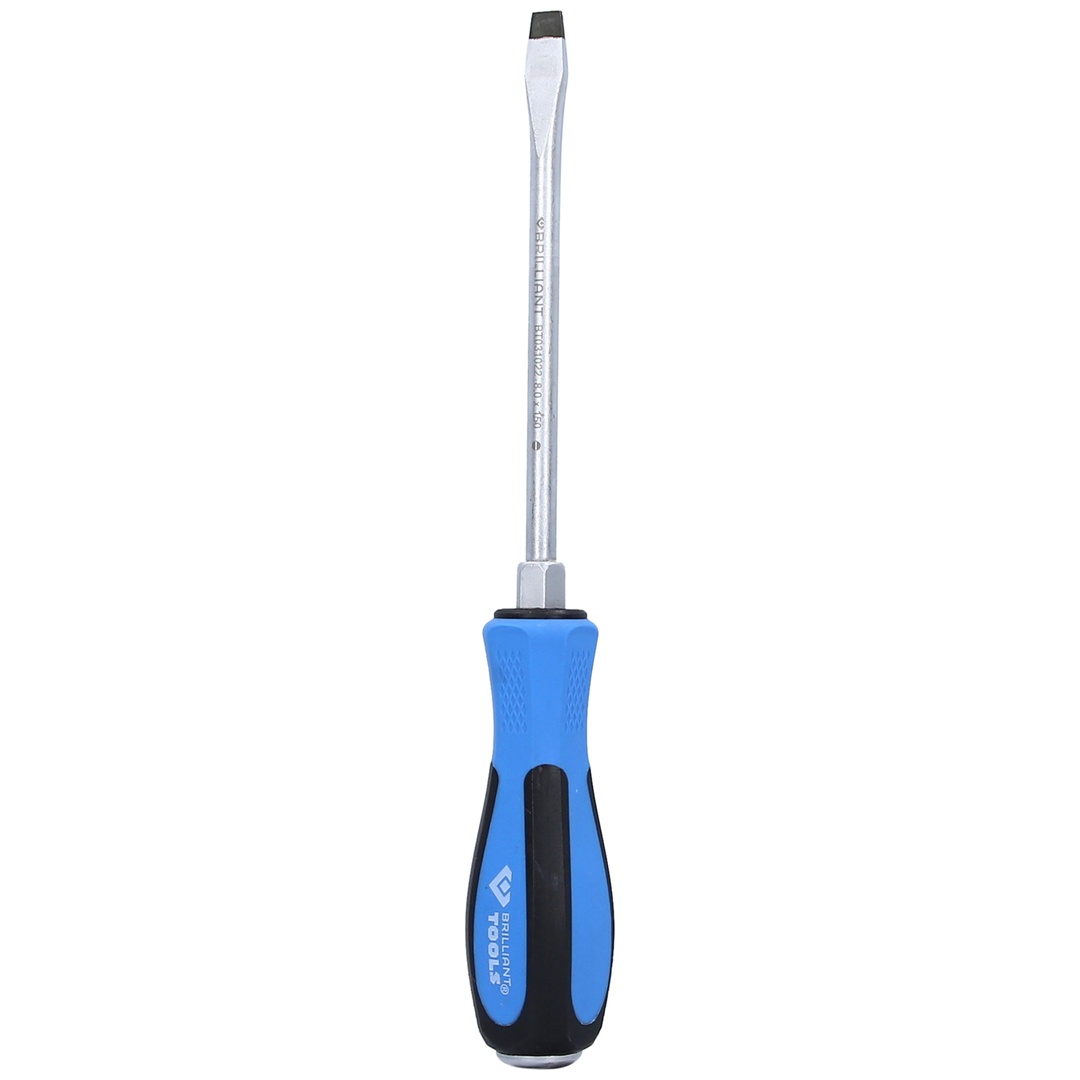 Brilliant Tools Schraubendreher Schlitz mit Schlagkappe, 8,0 x 150 mm