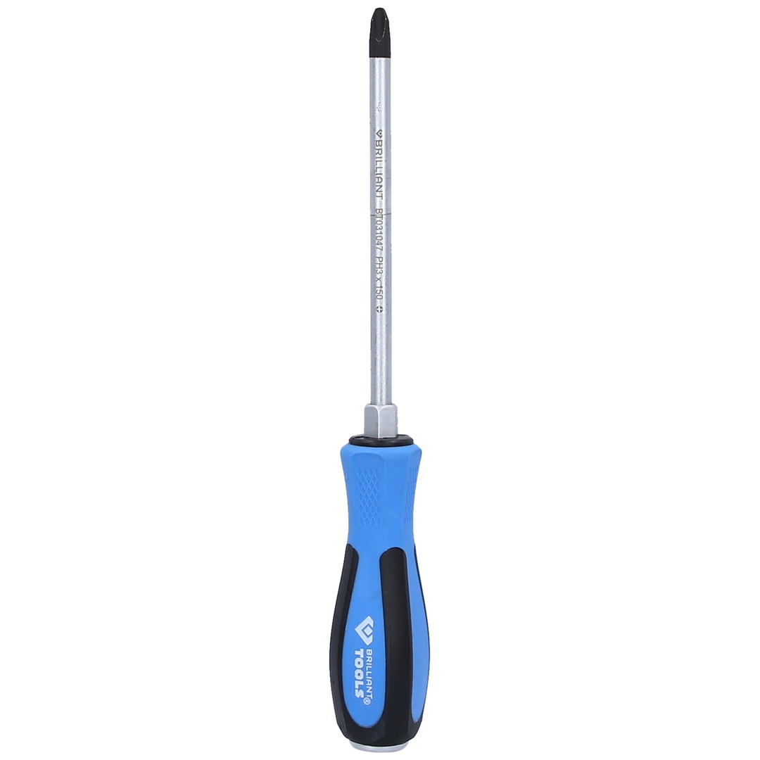 Brilliant Tools Schraubendreher Kreuzschlitz mit Schlagkappe, PH3 x 150 mm