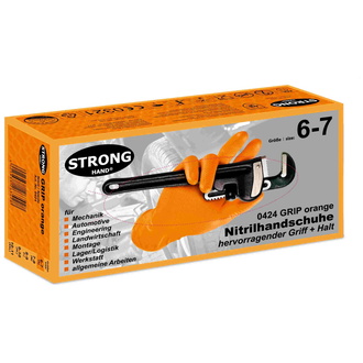 Stronghand Einweghandschuh Grip Orange Gr. 6-7, Box a 50 Stück