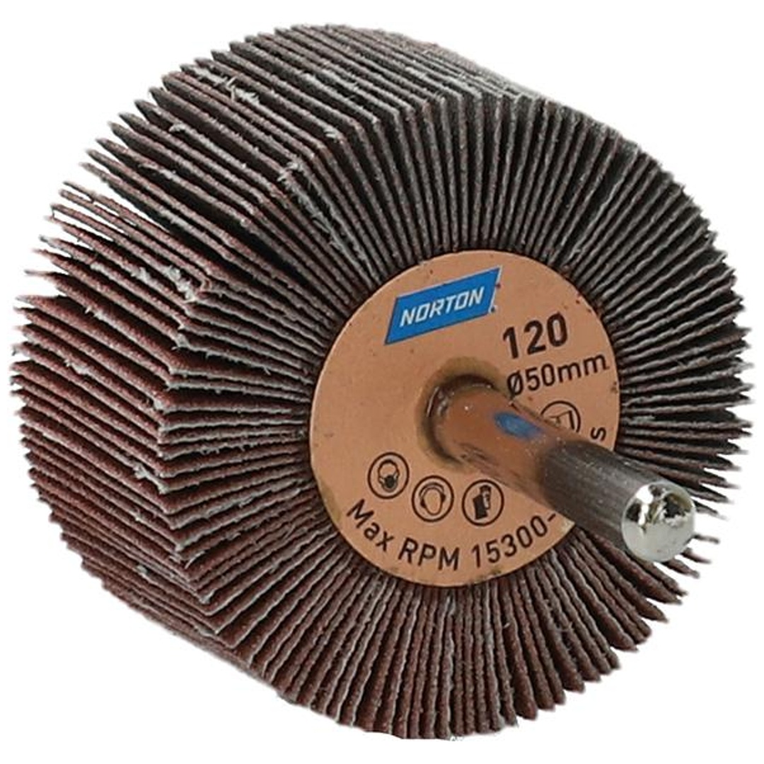 Saint Gobain Norton Clipper Fächerschleifer mit Schaft R207Plus 50x30x6 P120