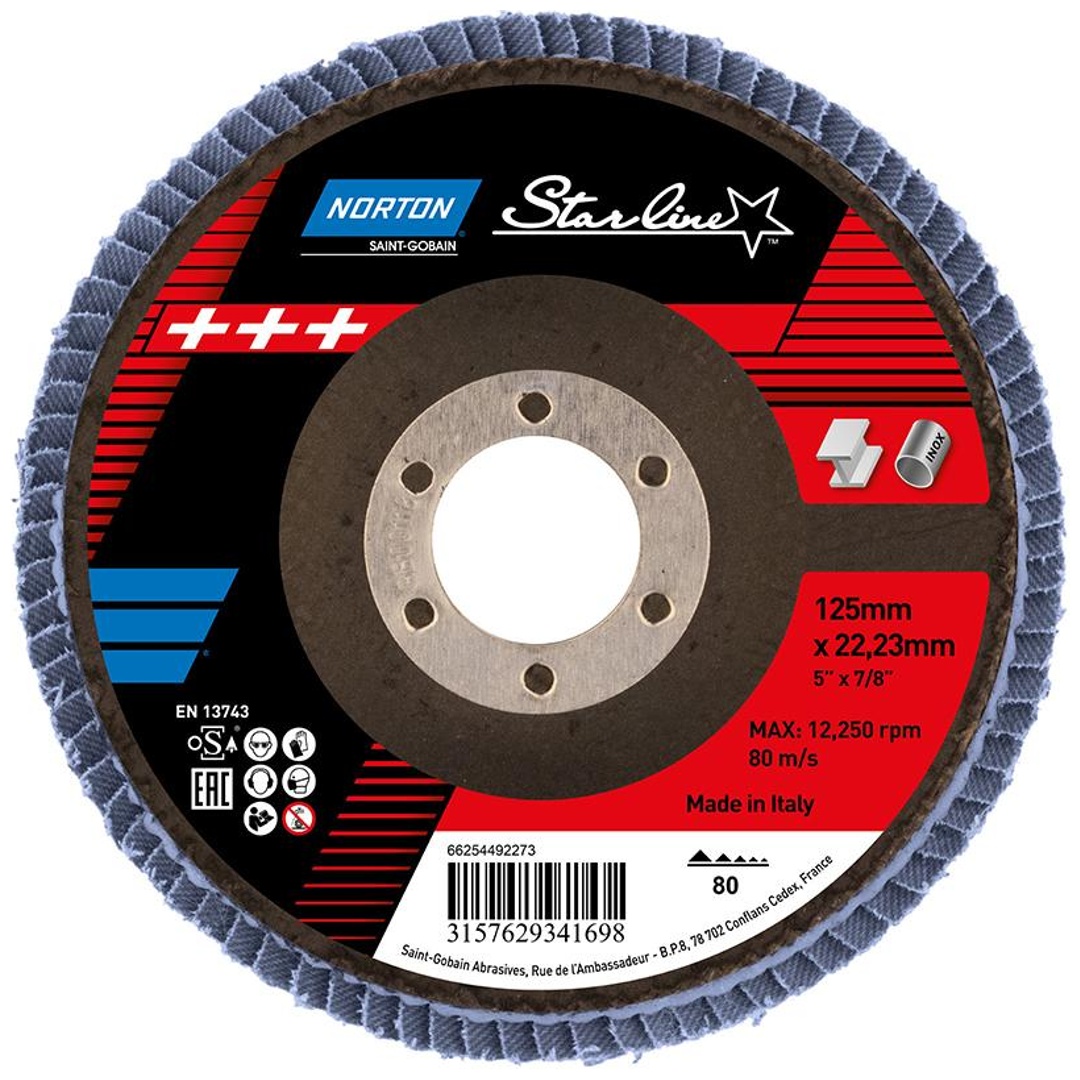 Saint Gobain Norton Clipper Fächerscheibe Starline 125 mm P80