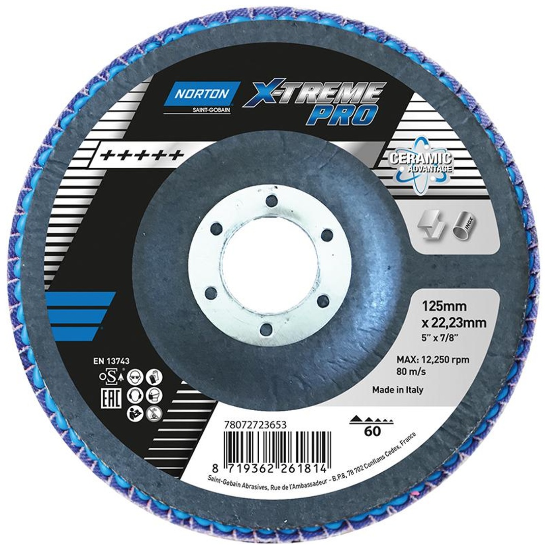 Saint Gobain Norton Clipper Fächerscheibe X-Treme Pro 125 mm P60