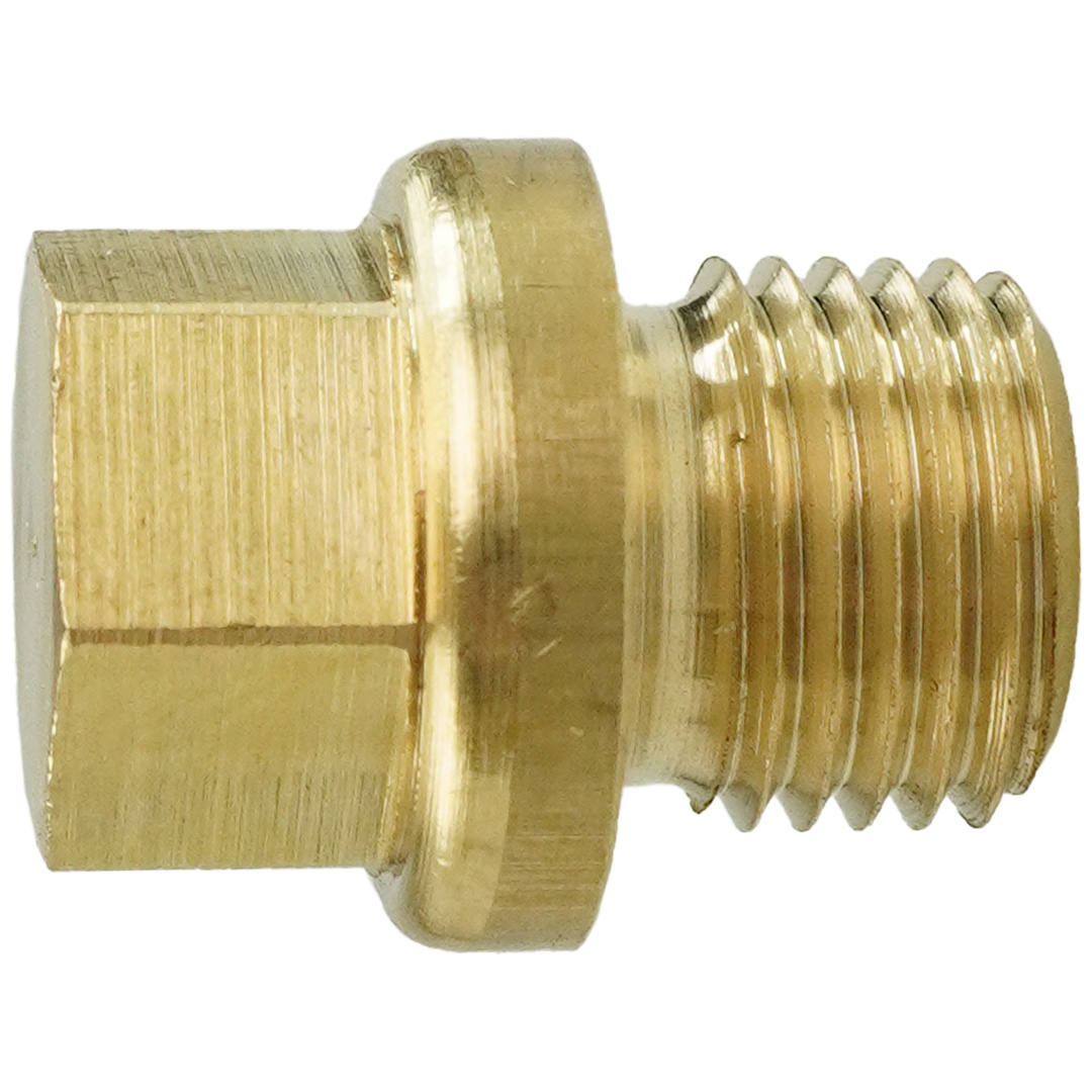 Reidl DIN 910 Verschlussschrauben mit Außensechskant, zylindrisches Fein-Gewinde M 14 x 1,5 x 21, Messing blank, mit Bund