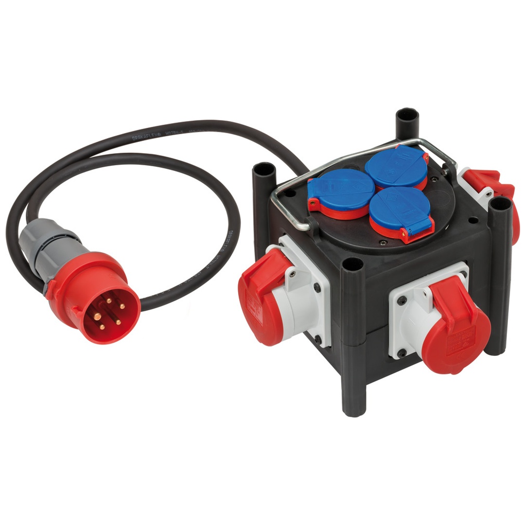 Brennenstuhl Kompakter Stromverteiler BSV 3 LS E/16 2 IP44 1m H07RN-F 5G1,5 3xCEE400V + 3x230V