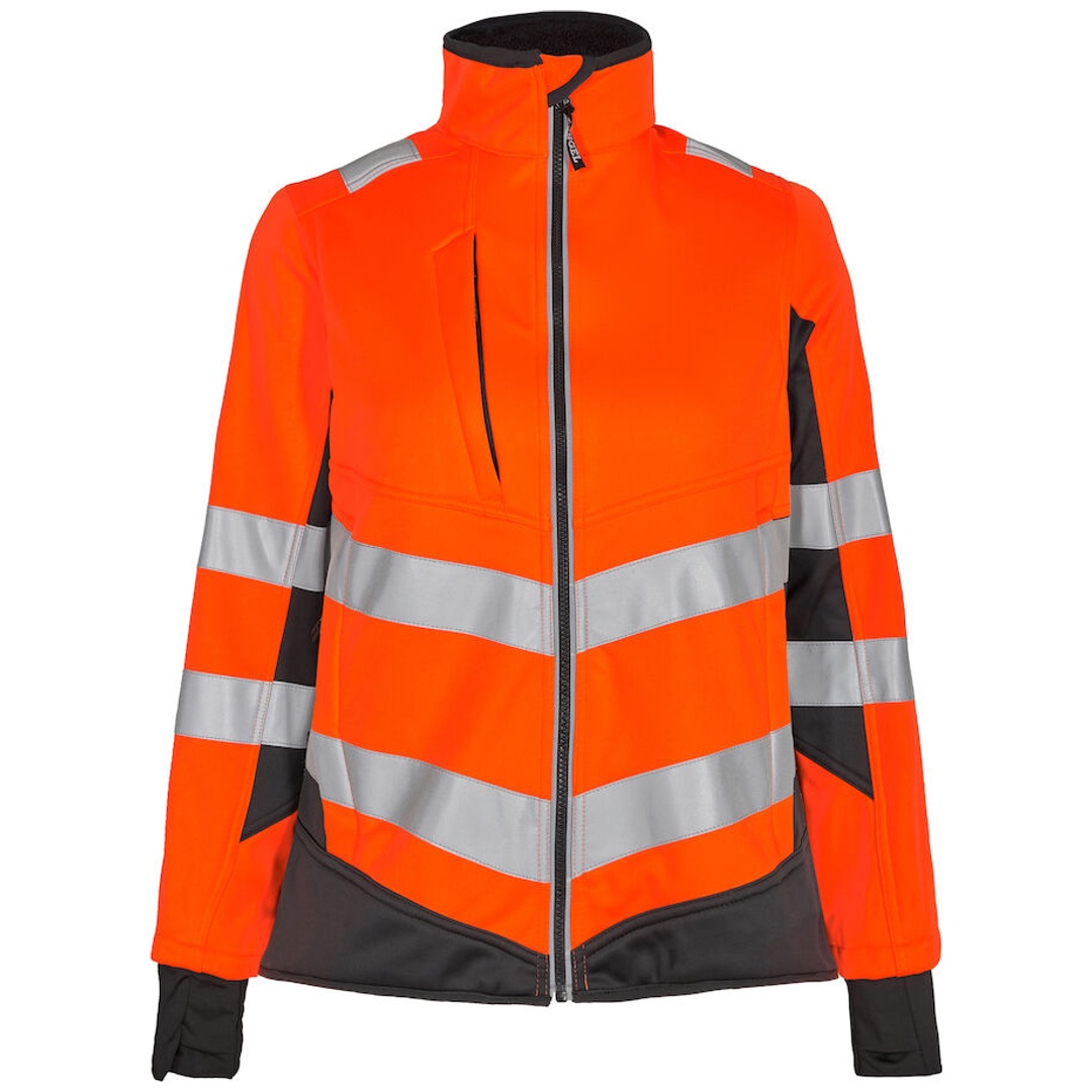 ENGEL Warnschutz Softshelljacke Safety Damen 1156-237 Gr. S orange/anthrazit grau