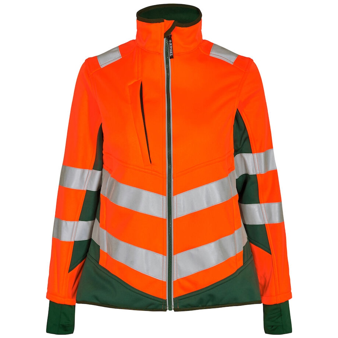 ENGEL Warnschutz Softshelljacke Safety Damen 1156-237 Gr. M orange/grün