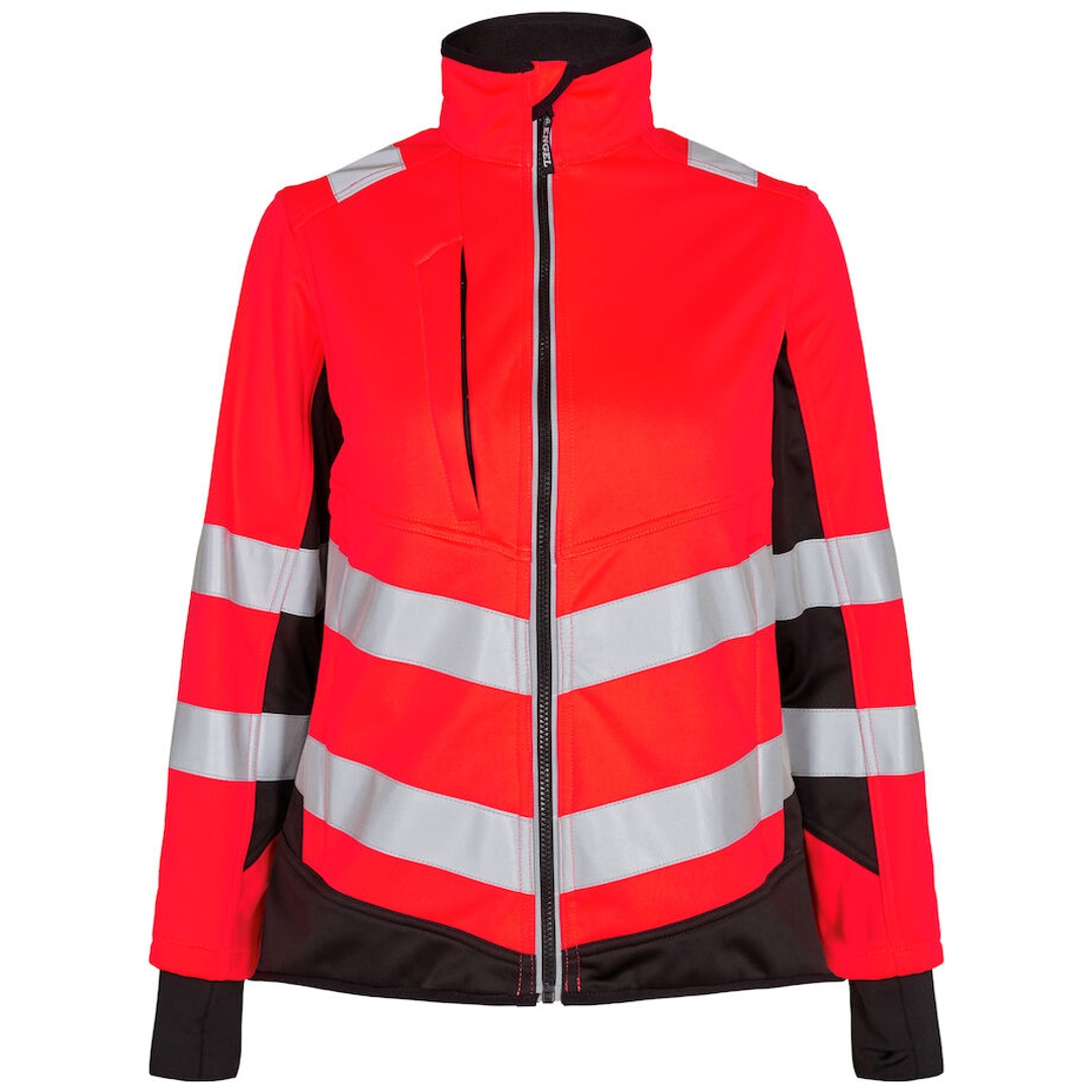 ENGEL Warnschutz Softshelljacke Safety Damen 1156-237 Gr. M rot/schwarz