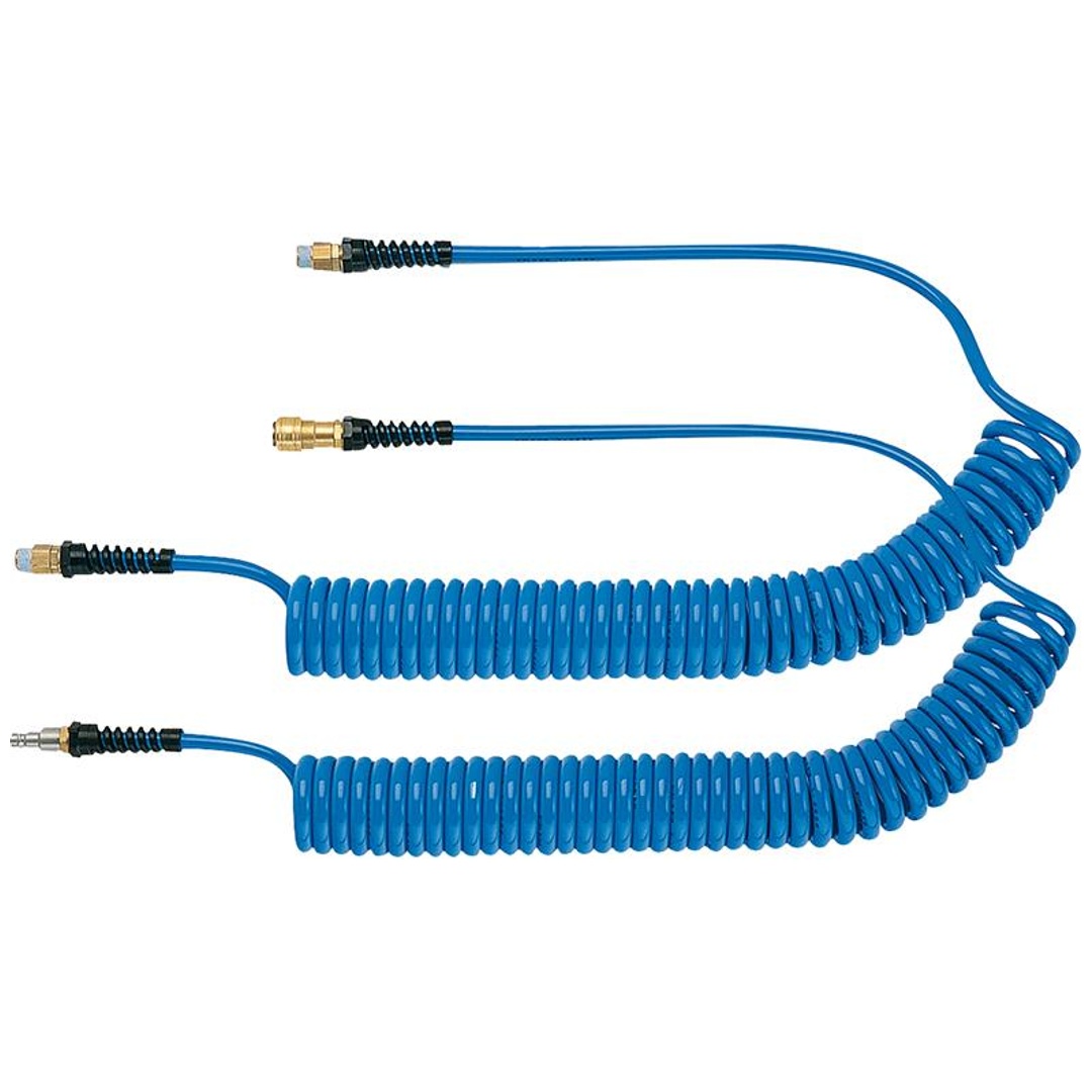 Lüdecke Spiralschlauch PU blau, Kupplung u Stecker NW7,2 10x6,5mm 6m