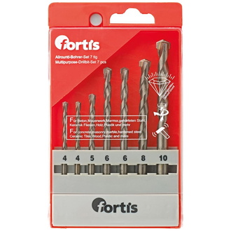 Fortis Allzweckbohrer-Set 7-tlg. 4, 4, 5, 6, 6, 8, 10 x 120