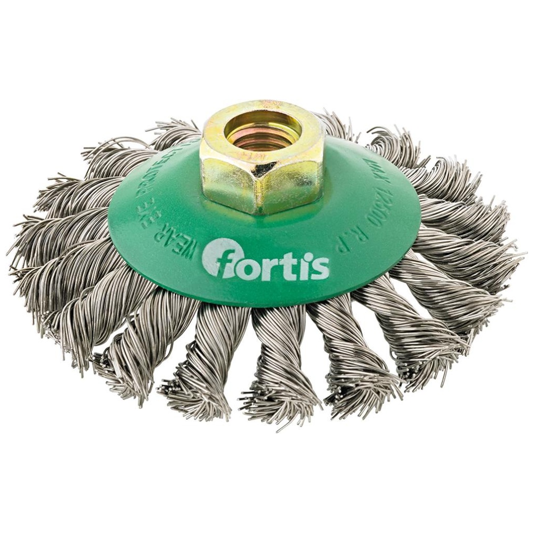 Fortis Kegelbürste Edelstahl 100 mm gezopft
