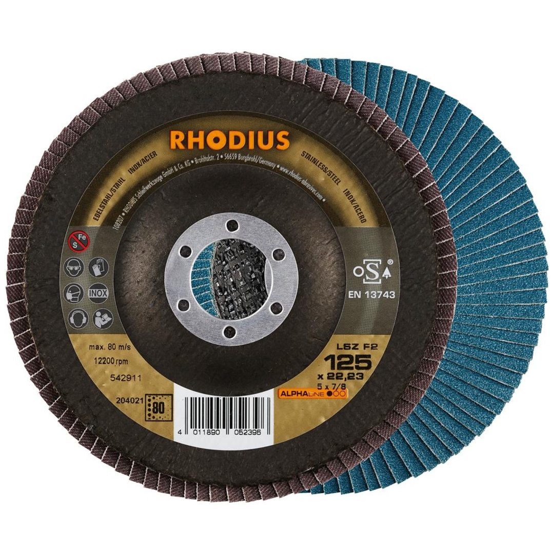 RHODIUS Lamellenschleifscheibe INOX115x22,23 K80